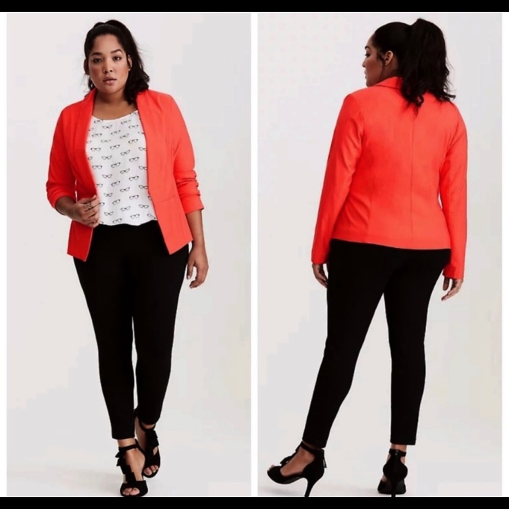 Torrid NWT Cutaway Blazer Jacket in Hibiscus - 0X